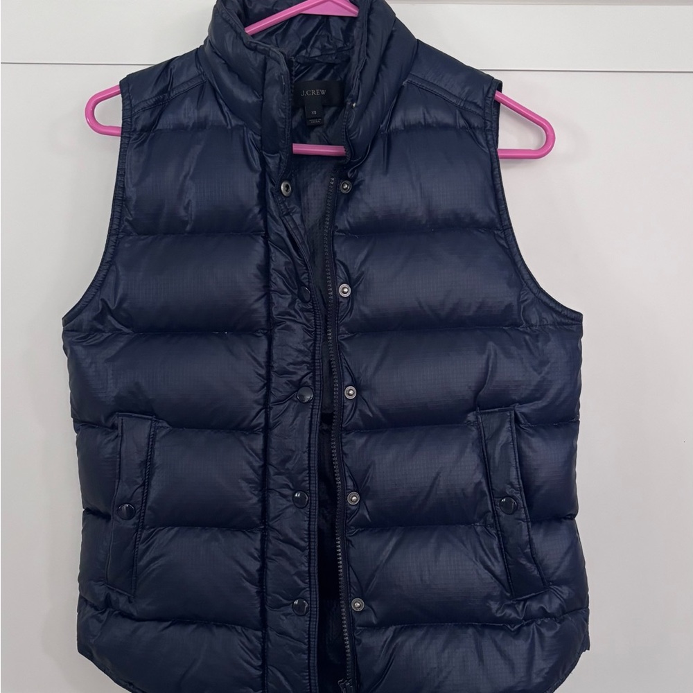J. Crew Dark Blue Puffer Vest